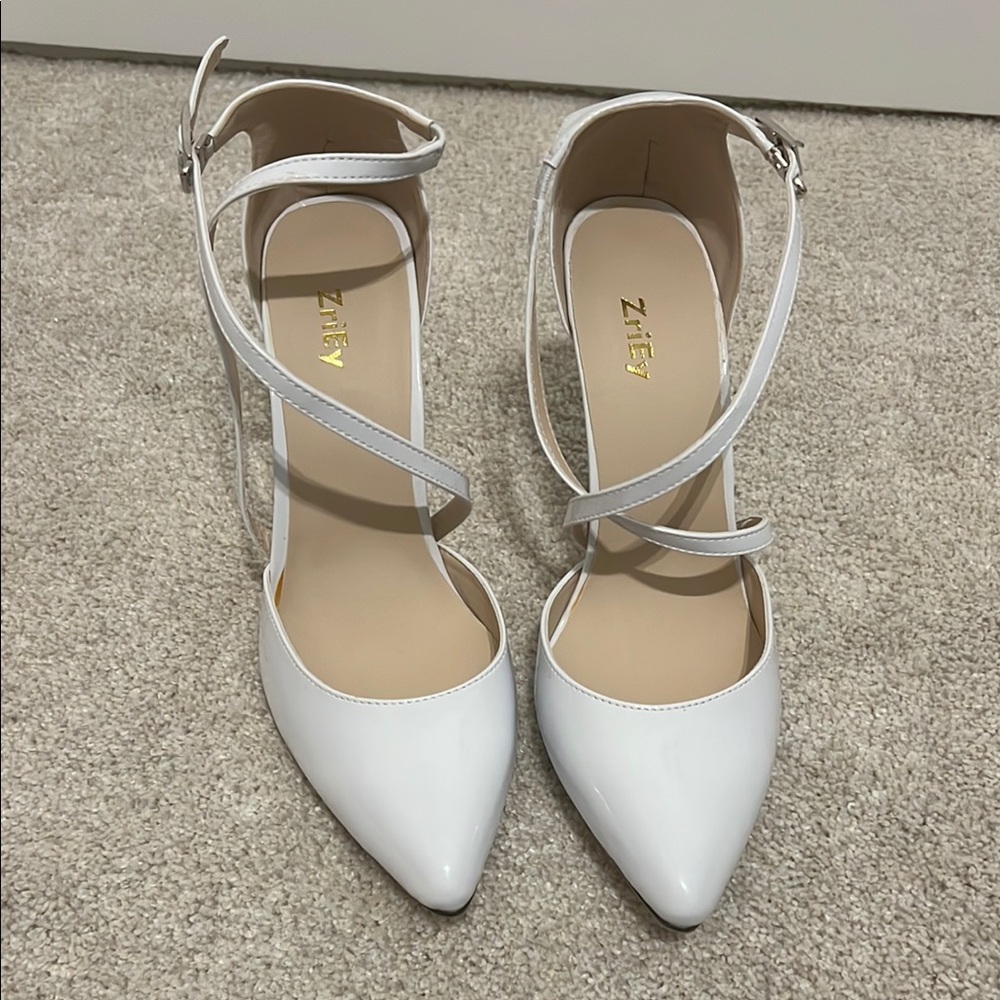 White Strappy Women's Heels